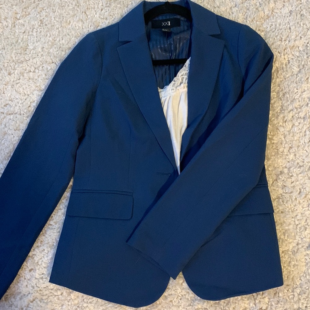Dark blue/teal blazer.  In great condition.